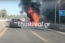 Θεσσαλονίκη: Στις φλόγες λεωφορείο του ΟΑΣΘ