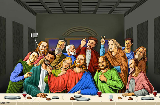 Holy Selfie: Σατιρικά Illustrations με θρησκευτικές φιγούρες που βγάζουν Selfies