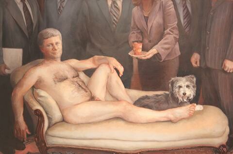 Ο συντηρητικός πρωθυπουργός απεικονίζεται γυμνός