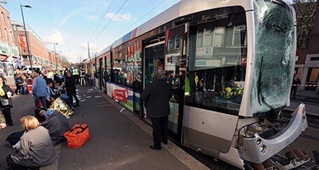 Σύγκρουση τριών τραμ στο Ρότερνταμ