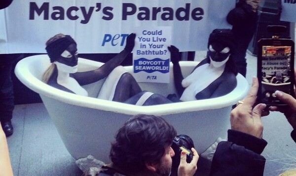 Γυμνές ακτιβίστριες στην Νέα Υόρκη διαμαρτύρονται για τις φάλαινες