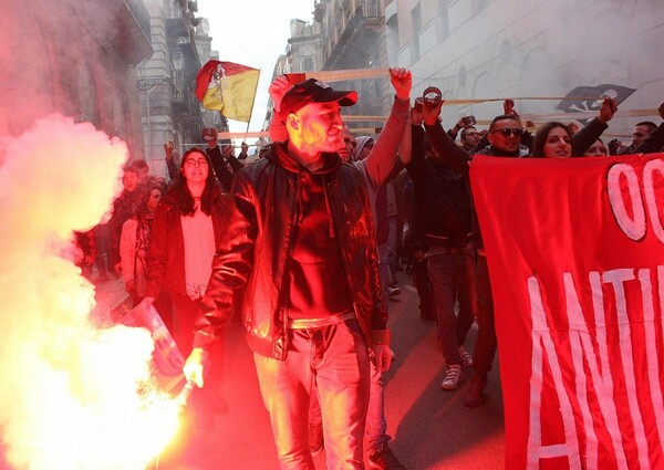 Συγκρούσεις της ιταλικής αστυνομίας με αριστερούς διαδηλωτές