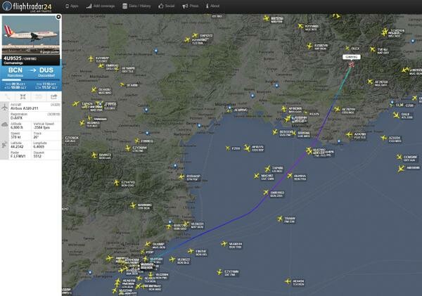 Αυτή ήταν η διαδρομή του αεροσκάφους που συνετρίβη στη Γαλλία