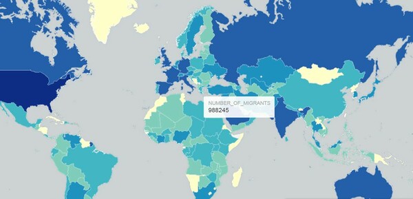 Πόσοι από τους 231 εκατ. μετανάστες ζουν στη χώρα σου - Διαδραστικός χάρτης
