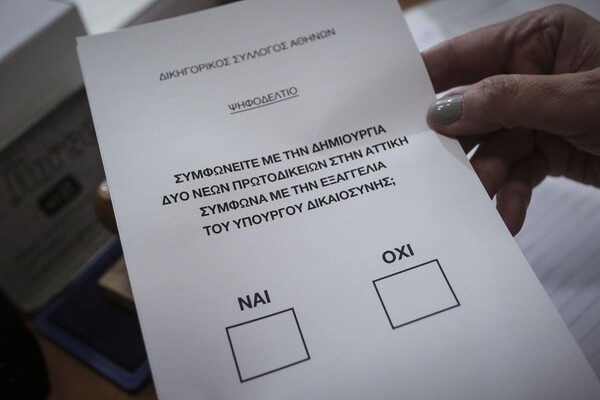Ηχηρό «Όχι» στον Κοντονή από τους δικηγόρους- Το 90,68% ψήφισε κατά της τριχοτόμησης του Πρωτοδικείου Αθηνών