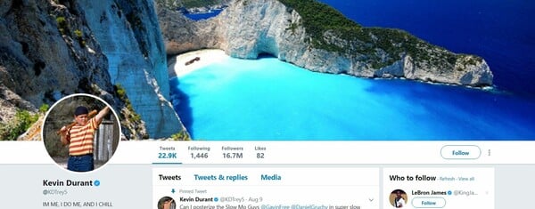 Ο Κέβιν Ντουράντ αγαπά την Ελλάδα και το δείχνει στο Twitter με τo Ναυάγιο στη Ζάκυνθο