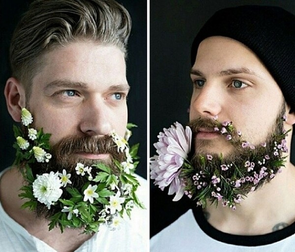 Άντρες με λουλούδια στις γενειάδες τους