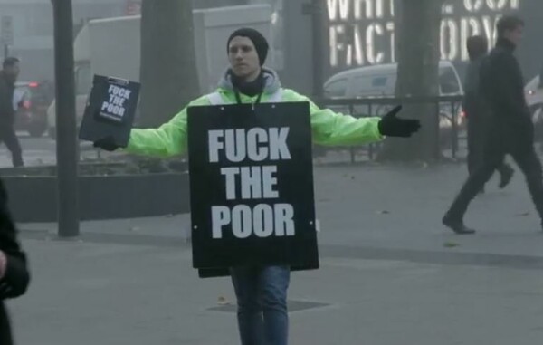 Fuck the poor! (πείραμα ευθιξίας στους δρόμους)