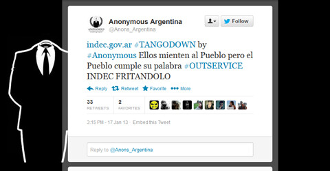 Οι Anonymous «χτύπησαν» το πρακτορείο δεδομένων της Αργεντινής