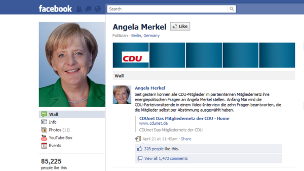 Η Αngela Merkel στο Facebook