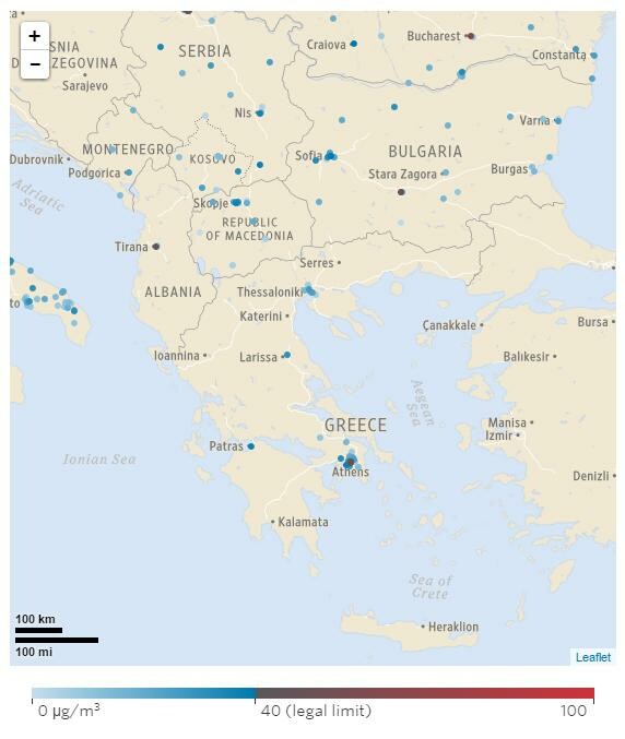 Χάρτης: Η ρύπανση των ντιζελοκίνητων στην Ευρώπη και την Ελλάδα