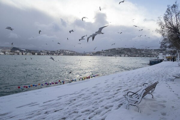 Και όμως είναι ο Βόσπορος - Πολύ χιόνι στην Τουρκία και ματαιώσεις πτήσεων