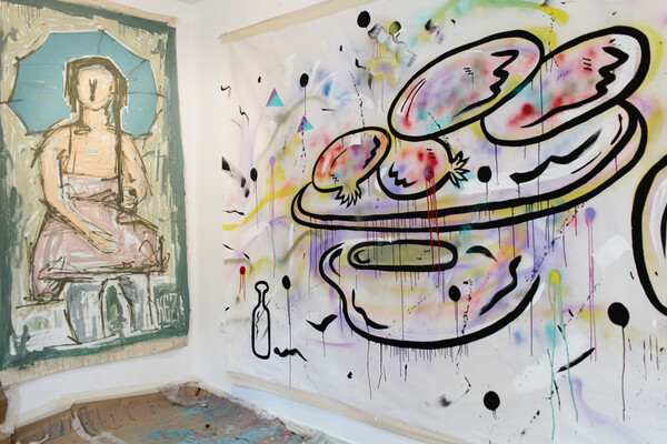 Η ιερή γνωριμία: 10 street artists «συνομιλούν» με τον κορυφαίο Έλληνα εξπρεσιονιστή ζωγράφο Γιώργο Μπουζιάνη