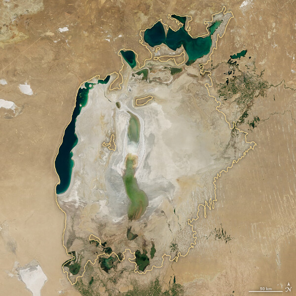 H εξαφάνιση της τέταρτης μεγαλύτερης λίμνης του κόσμου όπως την κατέγραψε η NASA