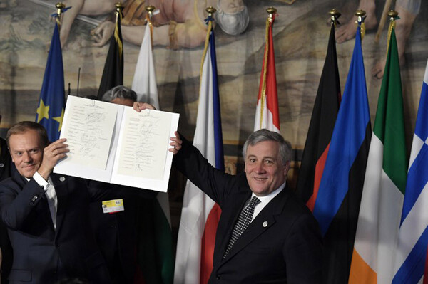 Οι 27 ηγέτες της Ε.Ε υπέγραψαν τη Διακήρυξη της Ρώμης