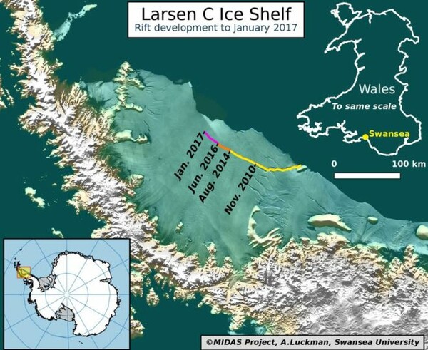 Τεράστιο παγόβουνο στην Ανταρκτική είναι έτοιμο να αποκολληθεί