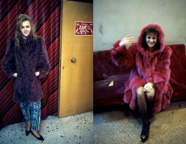 Η Μιμή Ντενίση λογοδοτεί για τις γούνες της στο Θέατρο Βρετάνια (1992)