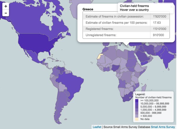 Τι δείχνει έρευνα για την οπλοκατοχή παγκοσμίως - Πόσα όπλα έχουν στην κατοχή τους οι Έλληνες