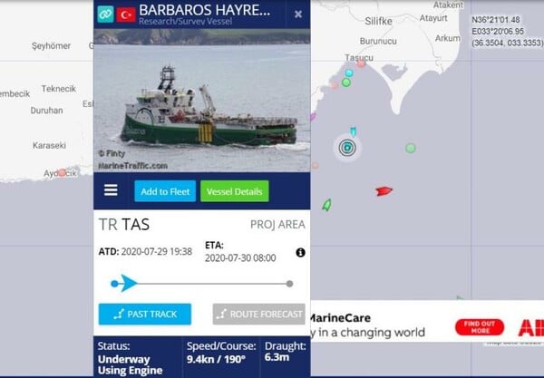Μπαρμπαρός: Πληροφορίες πως απέπλευσε από λιμάνι της Τουρκίας