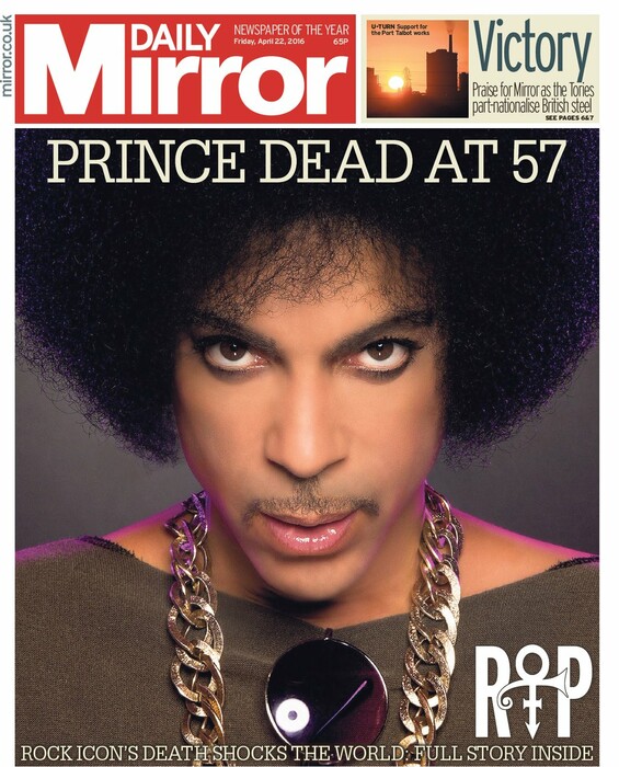 Οι μεγαλύτερες εφημερίδες του πλανήτη αφιερώνουν το πρωτοσέλιδό τους στον Prince