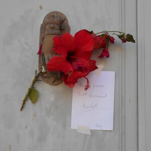 Κόσμος αφήνει λουλούδια έξω από το σπίτι του Λέοναρντ Κοέν στην Ύδρα