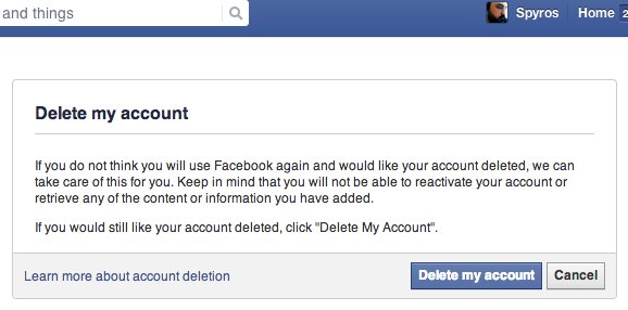 Πατώντας το "Delete my account" είσαι 1 βήμα και 1 μήνα μακριά από την ανυπαρξία στο Facebook