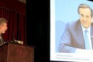 Εμφάνιση Σαμαρά μέσω video-wall σε συνέδριο επενδυτών στη Νέα Υόρκη