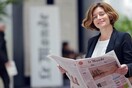 H Διευθύντρια της Le Monde, Natalie Nougayrède, σε μια συζήτηση με τον Γιώργο Αρχιμανδρίτη