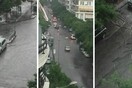 Ισχυρή καταιγίδα με χαλάζι στη Θεσσαλονίκη - Ποτάμια οι δρόμοι