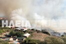 Μεγάλη φωτιά στη Μάκιστο Ηλείας - Οι φλόγες απειλούν τα σπίτια του χωριού