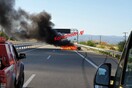 Θανατηφόρο τροχαίο στην Κορίνθου - Πατρών: Στις φλόγες το ένα ΙΧ μετά την σύγκρουση