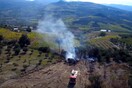 Πυροσβεστική επιχείρηση στην Κρήτη τραβηγμένη από drone