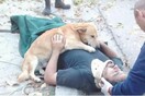 Η τρυφερή φωτογραφία του σκύλου που αρνήθηκε να εγκαταλείψει τον τραυματισμένο ιδιοκτήτη του κάνει το γύρο του διαδικτύου