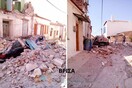 Eικόνες από τη Μυτιλήνη και τη Βρίσα μετά το σεισμό-Πεσμένα σπίτια στο χωριό, εγκλωβισμένη στα χαλάσματα ηλικιωμένη γυναίκα