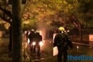 Επεισόδια και στη Θεσσαλονίκη: Κουκουλοφόροι πέταξαν μολότοφ και πέτρες έξω από το Παλέ Ντε Σπορ