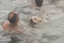 Δύο Ισπανοί αστυνομικοί βούτηξαν σε παγωμένη λίμνη για να σώσουν σκύλο