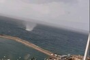 Λέσβος: Υδροστρόβιλος υψώθηκε μέσα στη θάλασσα δίπλα από το λιμάνι του Πλωμαρίου