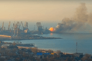 Βίντεο από το χτύπημα των Ουκρανών στο ρωσικό αποβατικό πλοίο στο Μπερντιάνσκ