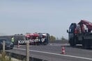 Ανετράπη νταλίκα στην εθνική οδό Αθηνών-Κορίνθου - Μεγάλο μποτιλιάρισμα