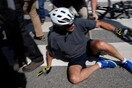 ‘My foot got caught’: Biden falls off bike in Rehoboth Beach