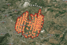 Πεντέλη: Ριπές ανέμων έως 113 χλμ. την ώρα- Τα θερμά σημεία της φωτιάς που κατέγραψαν δορυφόροι