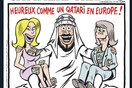Το Qatargate στο εξώφυλλο του Charlie Hebdo: «Ευτυχής σαν Καταριανός στην Ευρώπη»