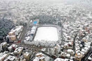 Το γήπεδο της Λαμίας μέσα στο χιόνι