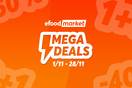 Το efood δημιουργεί τα Mega Deals, με ειδικές προσφορές σε περισσότερα από 1000 επώνυμα προϊόντα του efood market, για τον Νοέμβριο
