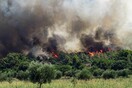 Φωτιά στα Καμένα Βούρλα, κοντά στον οικισμό Καρυά 