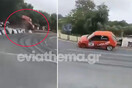 Ατύχημα σε αγώνα στην Κύμη: Αυτοκίνητο έπεσε στα προστατευτικά και ανετράπη
