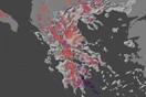 Ο χάρτης με τους 6.000 κεραυνούς που καταγράφηκαν τις τελευταίες ώρες