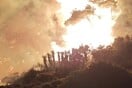 Φωτιά στην Κερατέα: Μήνυμα από το 112