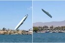Ταχύπλοο σκάφος αναποδογύρισε στον αέρα