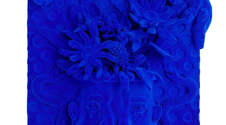 Mamali Shafahi, Phantasmagoria, 2023, Flocking on epoxy, 102 x 82 x 23 cm